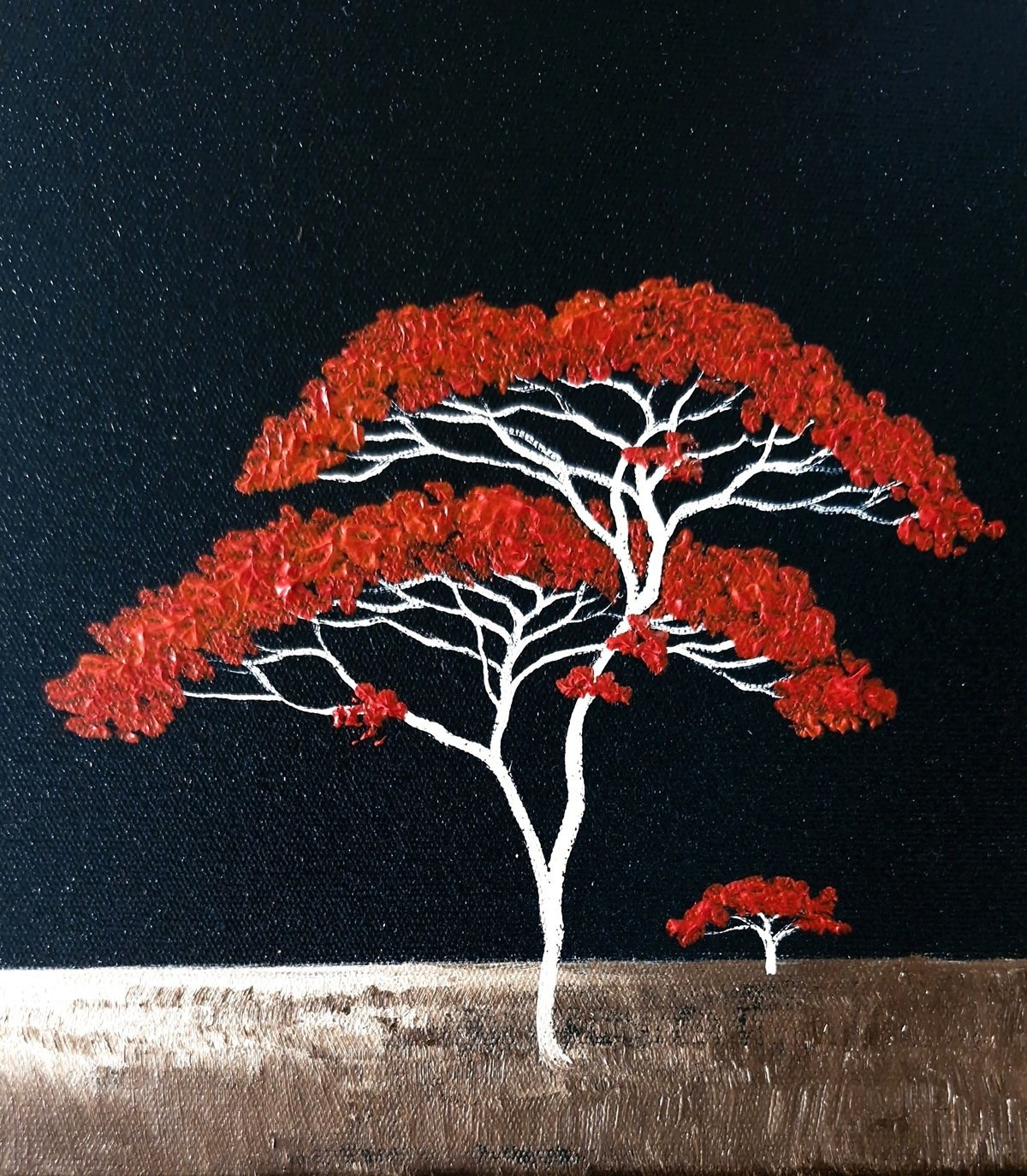 Red Trees Under Dark Sky - Gold Coast Gallery Of ArtLucinda Leveille