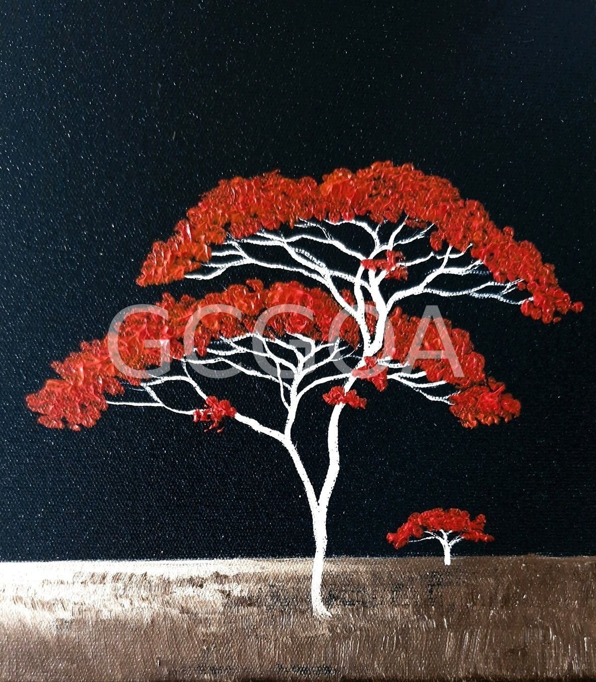 Red Trees Under Dark Sky - Gold Coast Gallery Of ArtLucinda Leveille