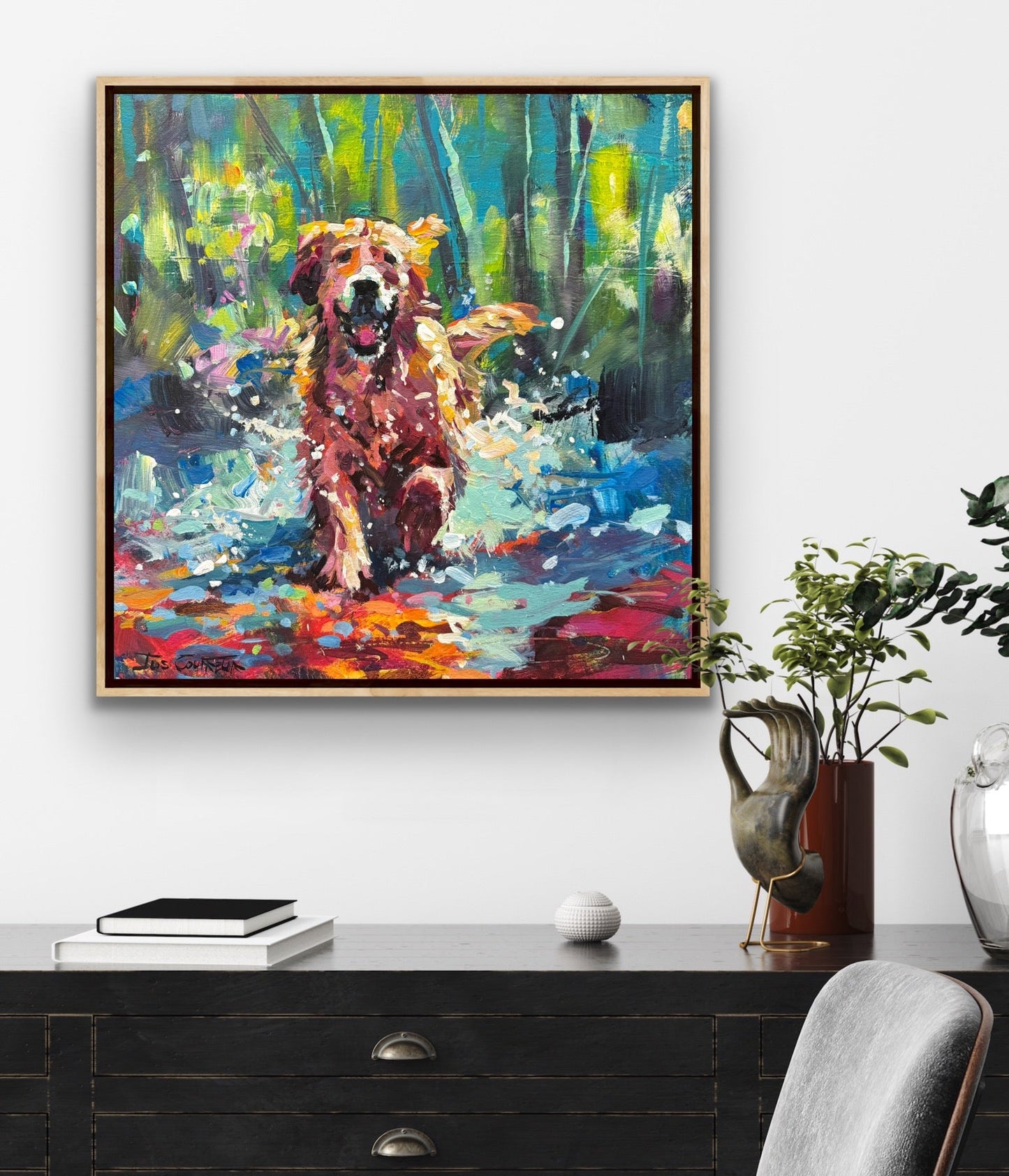 Running Retriever Dog - Gold Coast Gallery Of ArtJos Coufreur