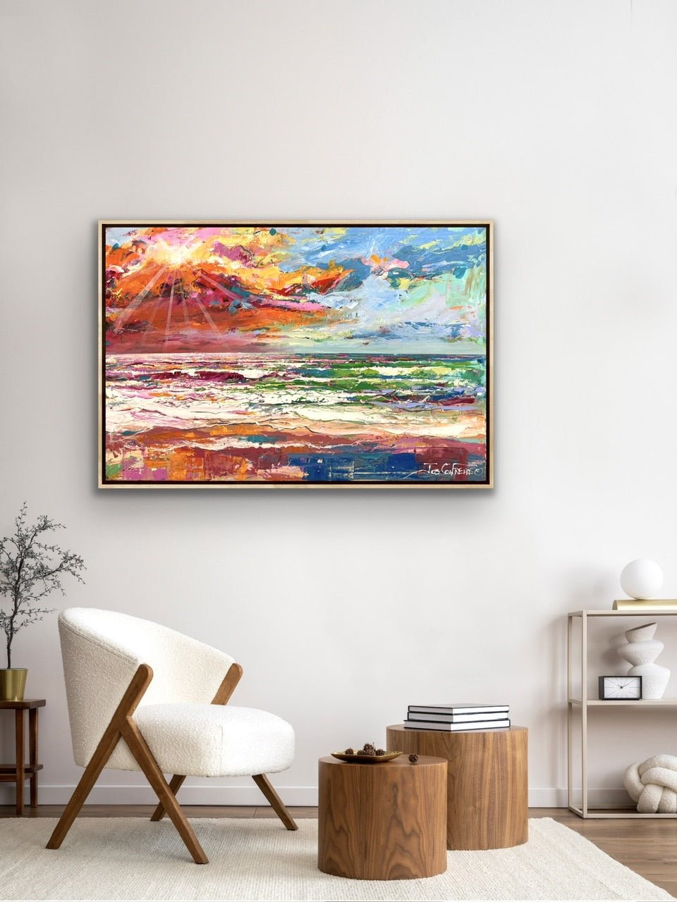Seascape with Sunset - Original Art - Gold Coast Gallery Of ArtJos Coufreur