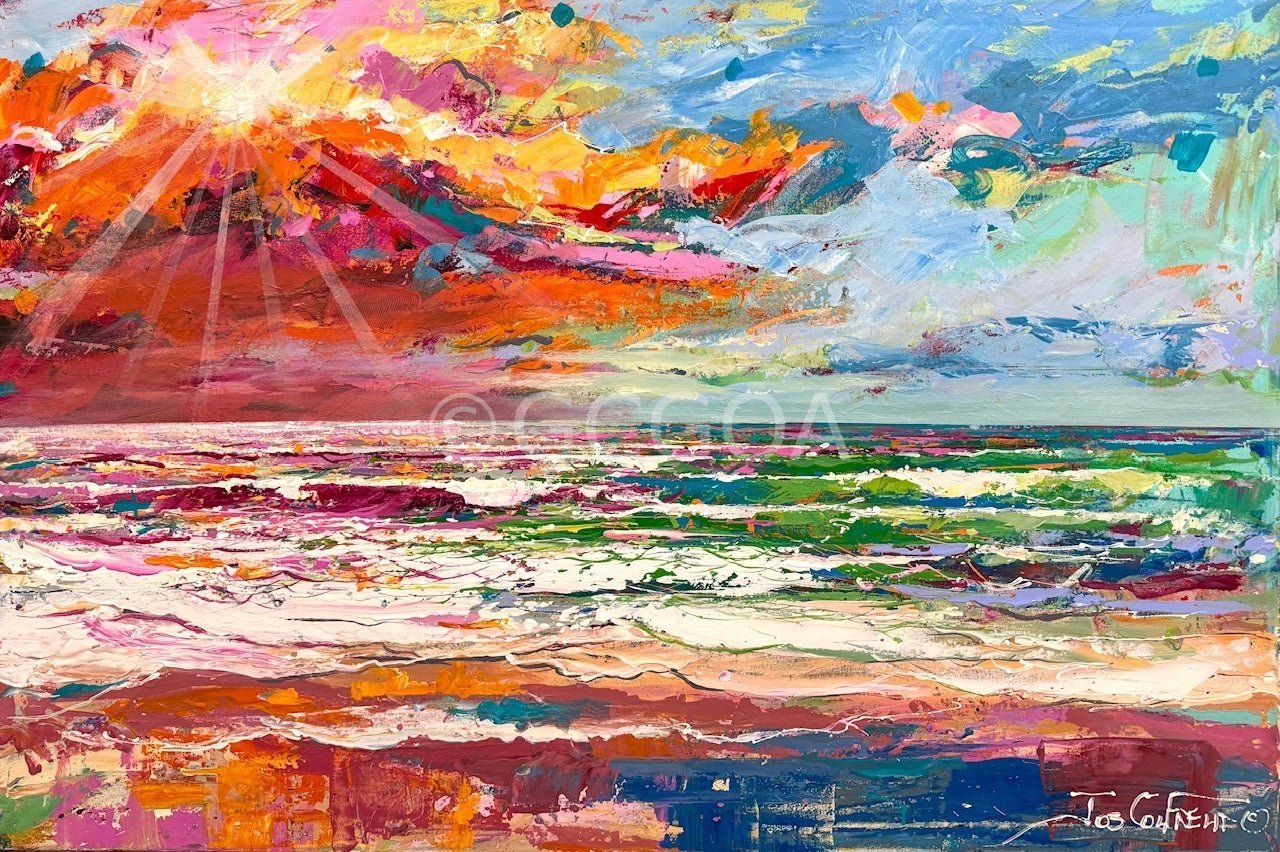 Seascape with Sunset - Original Art - Gold Coast Gallery Of ArtJos Coufreur