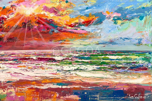 Seascape with Sunset - Original Art - Gold Coast Gallery Of ArtJos Coufreur