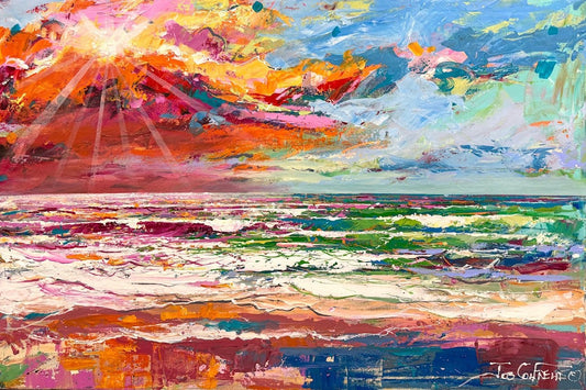 Seascape with Sunset - Original Art - Gold Coast Gallery Of ArtJos Coufreur