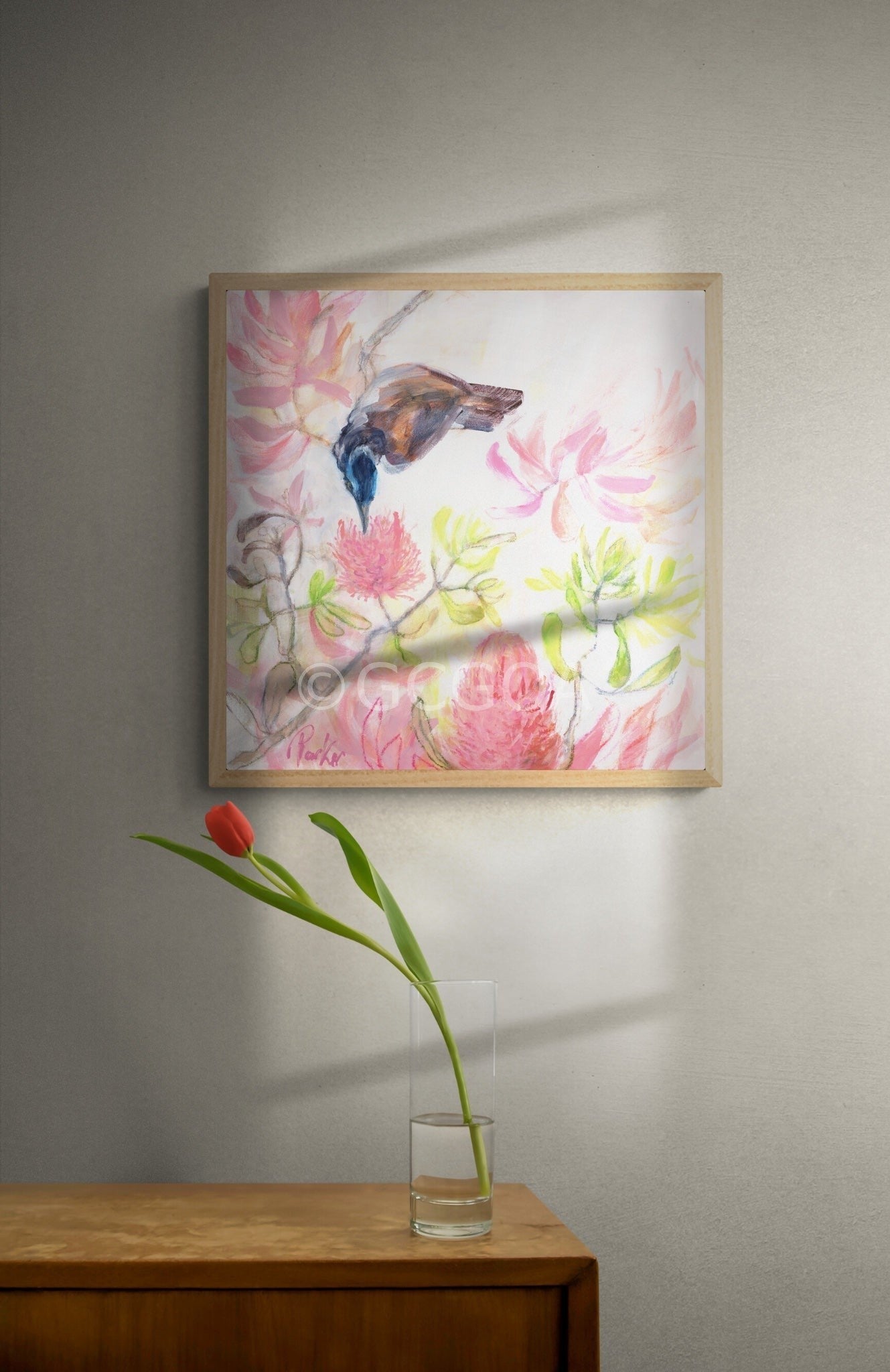 Sip - Blue Eared Honey Eater - Gold Coast Gallery Of ArtDeb Parker Artist