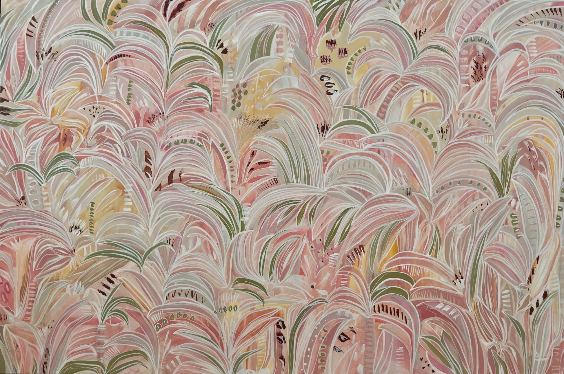 Soleil Blush Palms - Original Art - Gold Coast Gallery Of ArtCarley Bourne