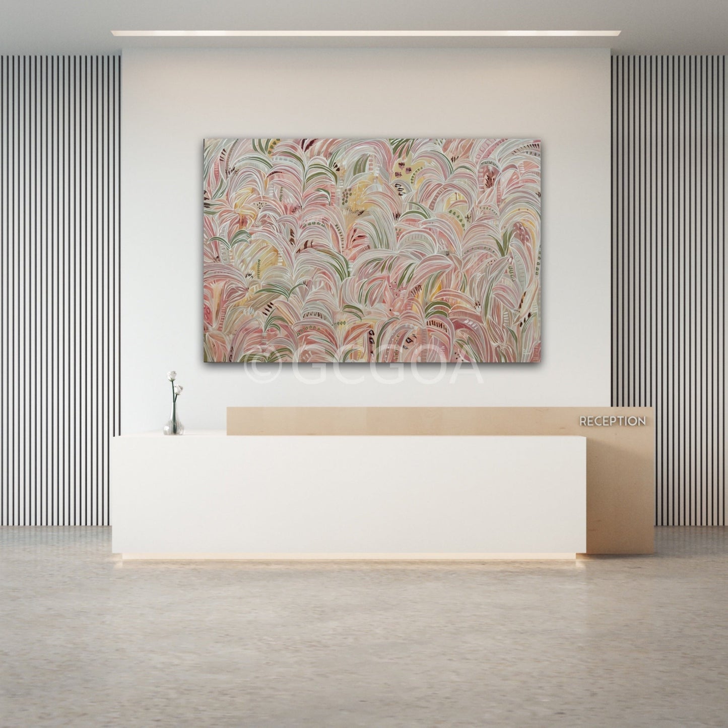 Soleil Blush Palms - Original Art - Gold Coast Gallery Of ArtCarley Bourne