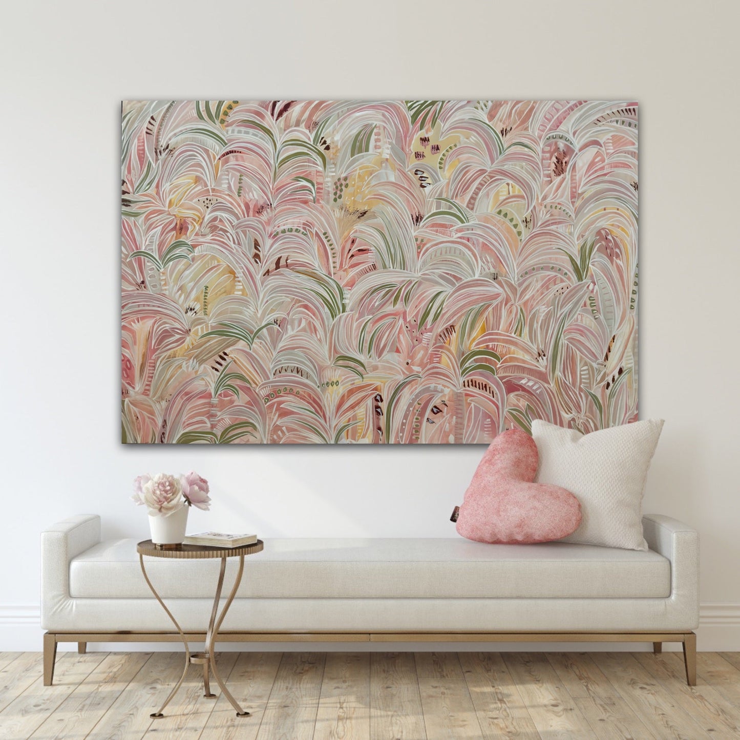 Soleil Blush Palms - Original Art - Gold Coast Gallery Of ArtCarley Bourne