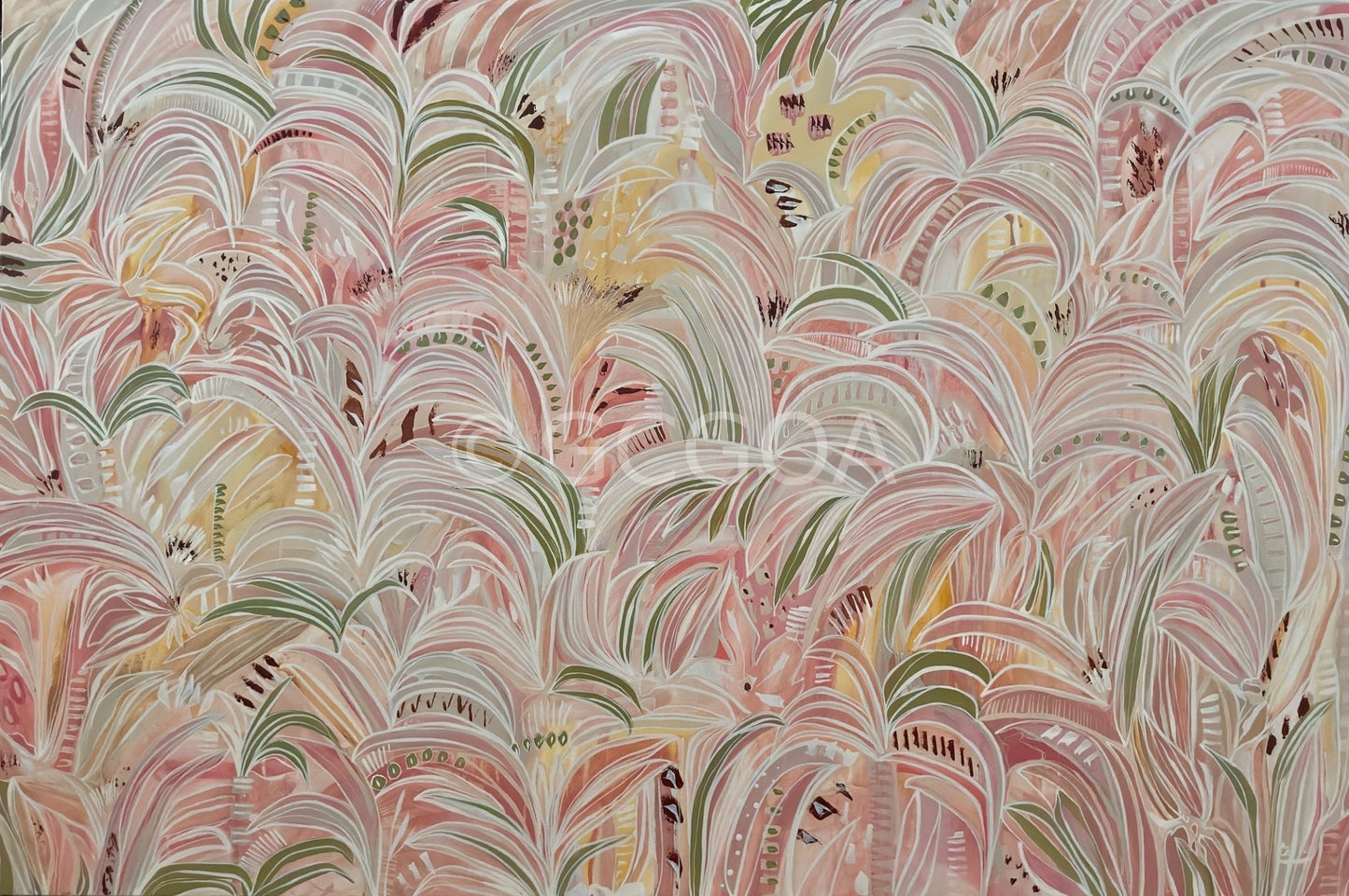 Soleil Blush Palms - Original Art - Gold Coast Gallery Of ArtCarley Bourne