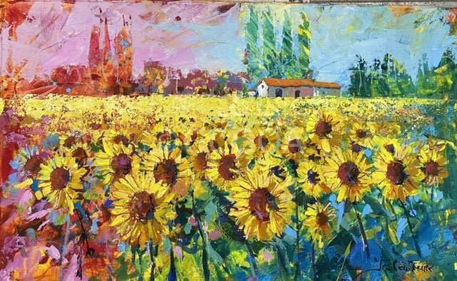 Sunflower Fields - Original Art - Gold Coast Gallery Of ArtJos Coufreur