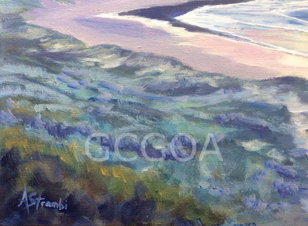 Sunset Colours Over Pippi Beach - Gold Coast Gallery Of ArtAnne Strambi