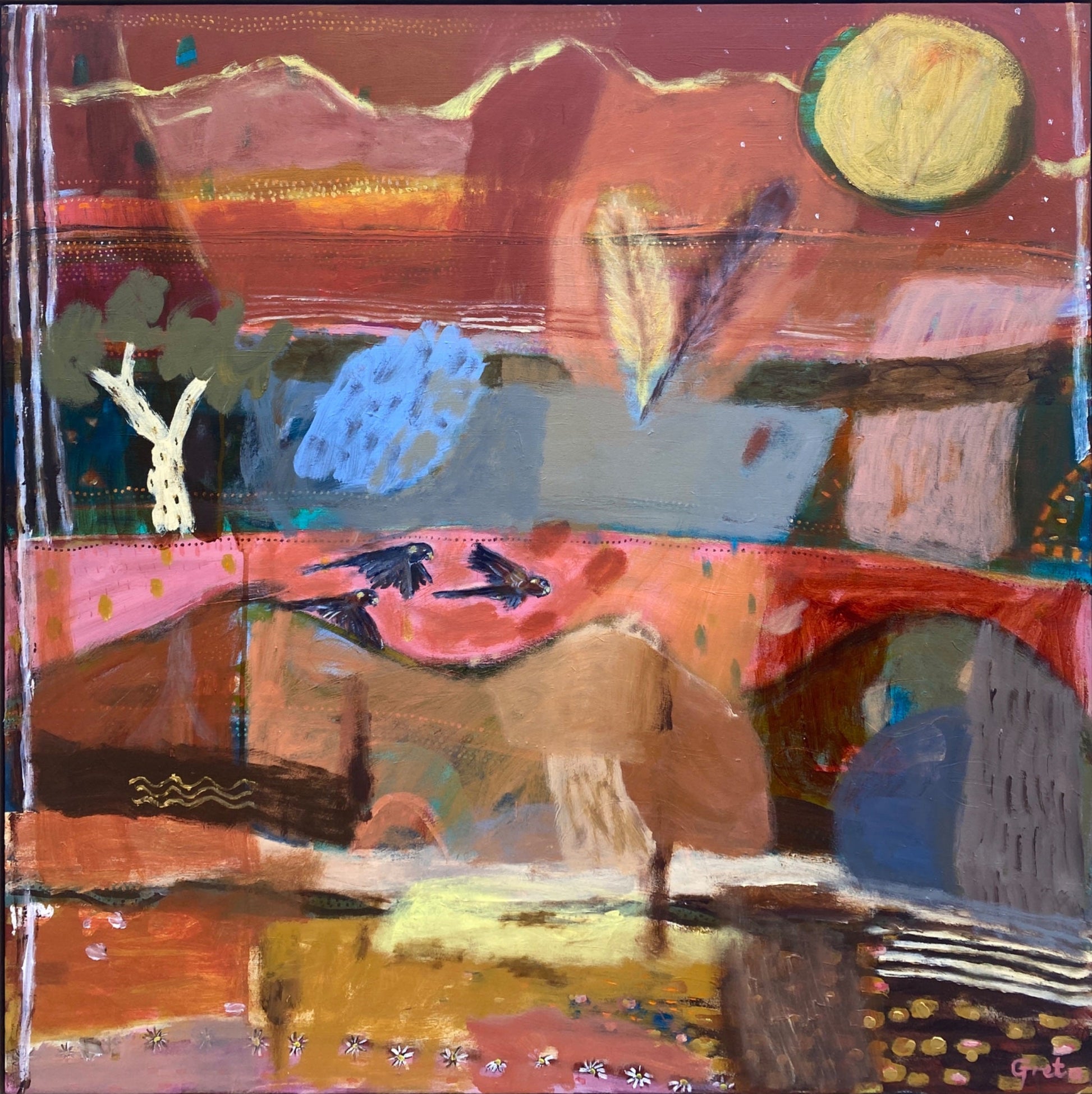 Sunset In The Ranges - Original Art - Gold Coast Gallery Of ArtGreta Hounslow
