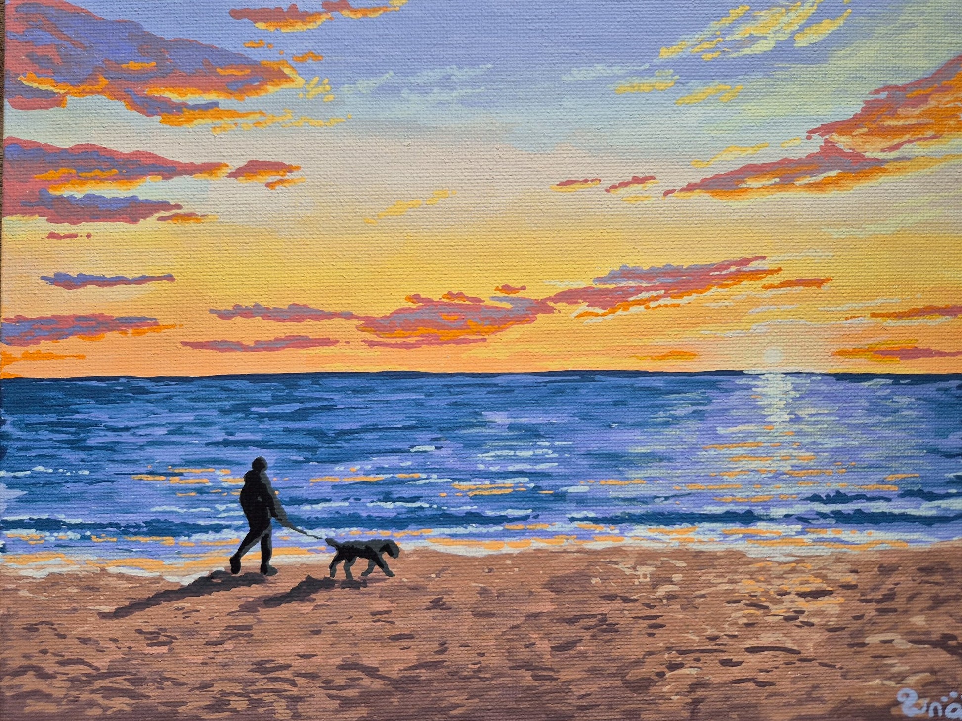 Sunset Walkies - Gold Coast Gallery Of ArtRenae Hall