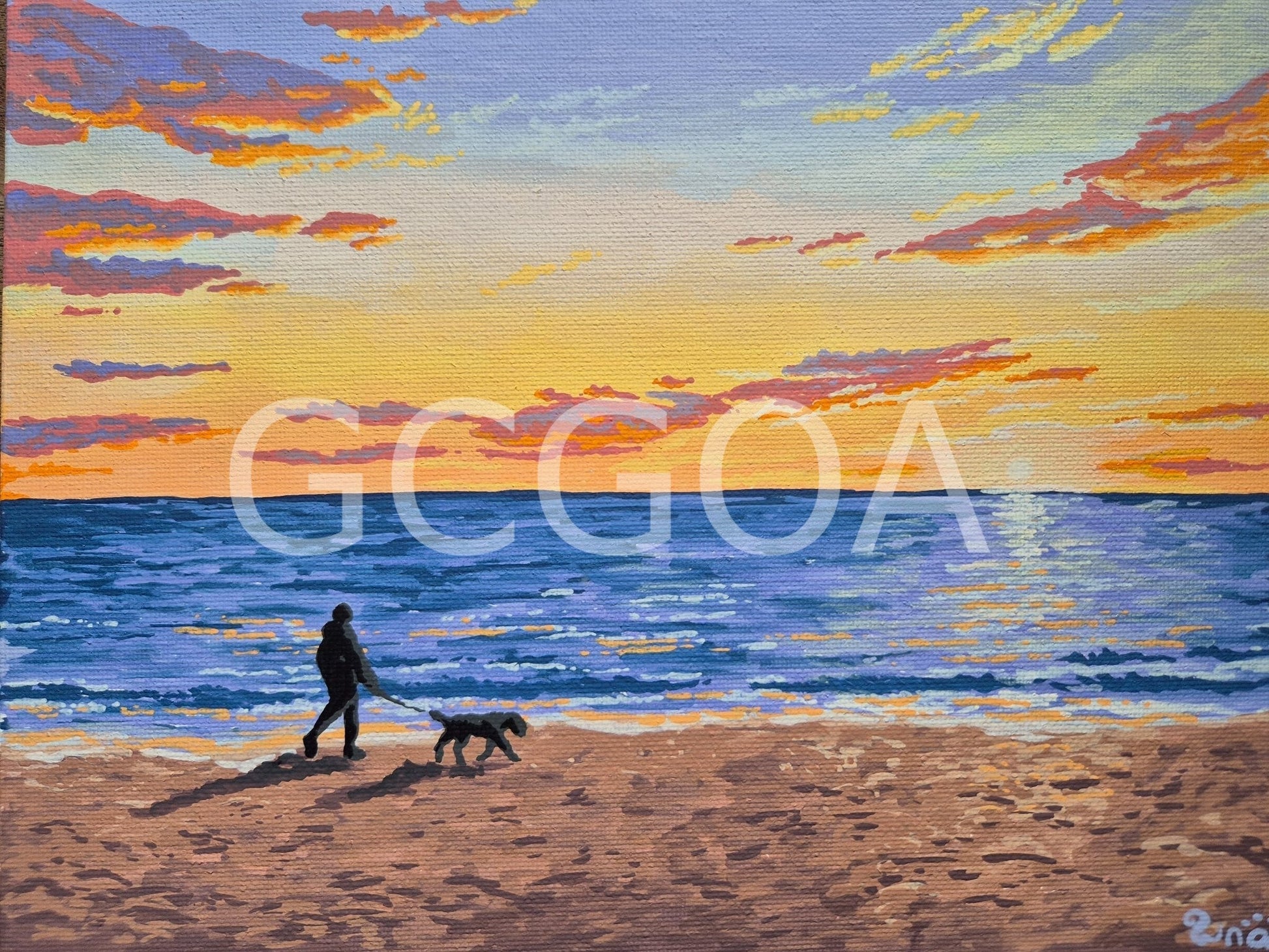 Sunset Walkies - Gold Coast Gallery Of ArtRenae Hall
