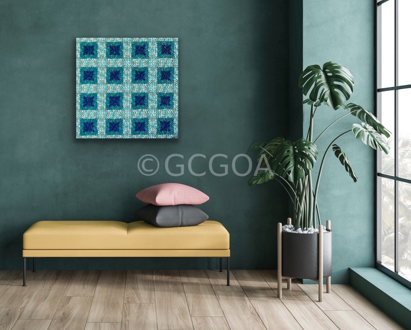 Teal Kaleidoscope - Original Art - Gold Coast Gallery Of ArtGuzaliya Xavier