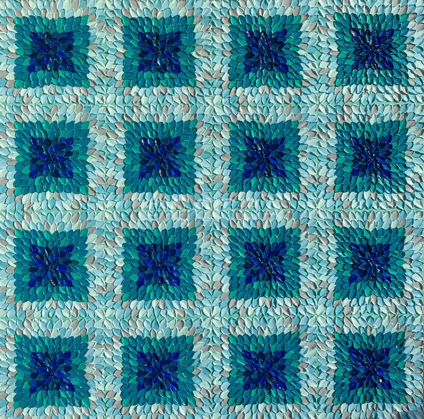 Teal Kaleidoscope - Original Art - Gold Coast Gallery Of ArtGuzaliya Xavier