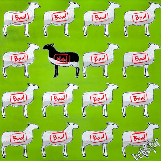 The Black Sheep Green 2 61cm x 61cm - Gold Coast Gallery Of ArtDeborah Lang