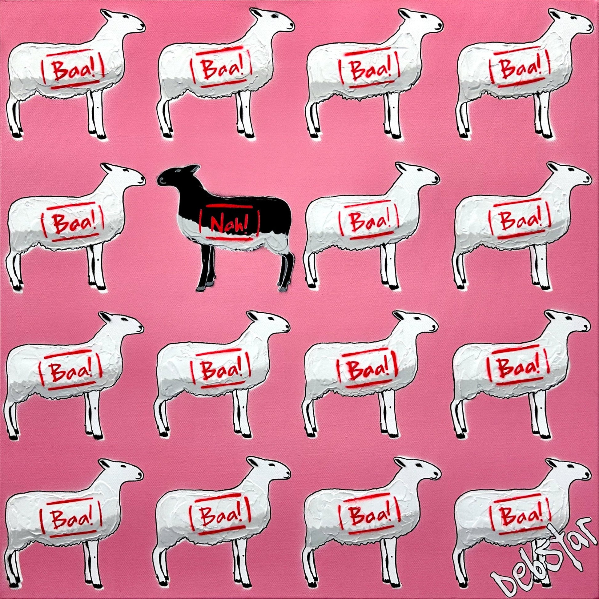 The Black Sheep - Pink - Gold Coast Gallery Of ArtDeborah Lang
