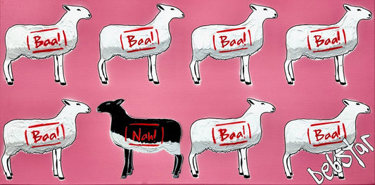 The Black Sheep - Pink 61cm x 30.5cm - Gold Coast Gallery Of ArtDeborah Lang