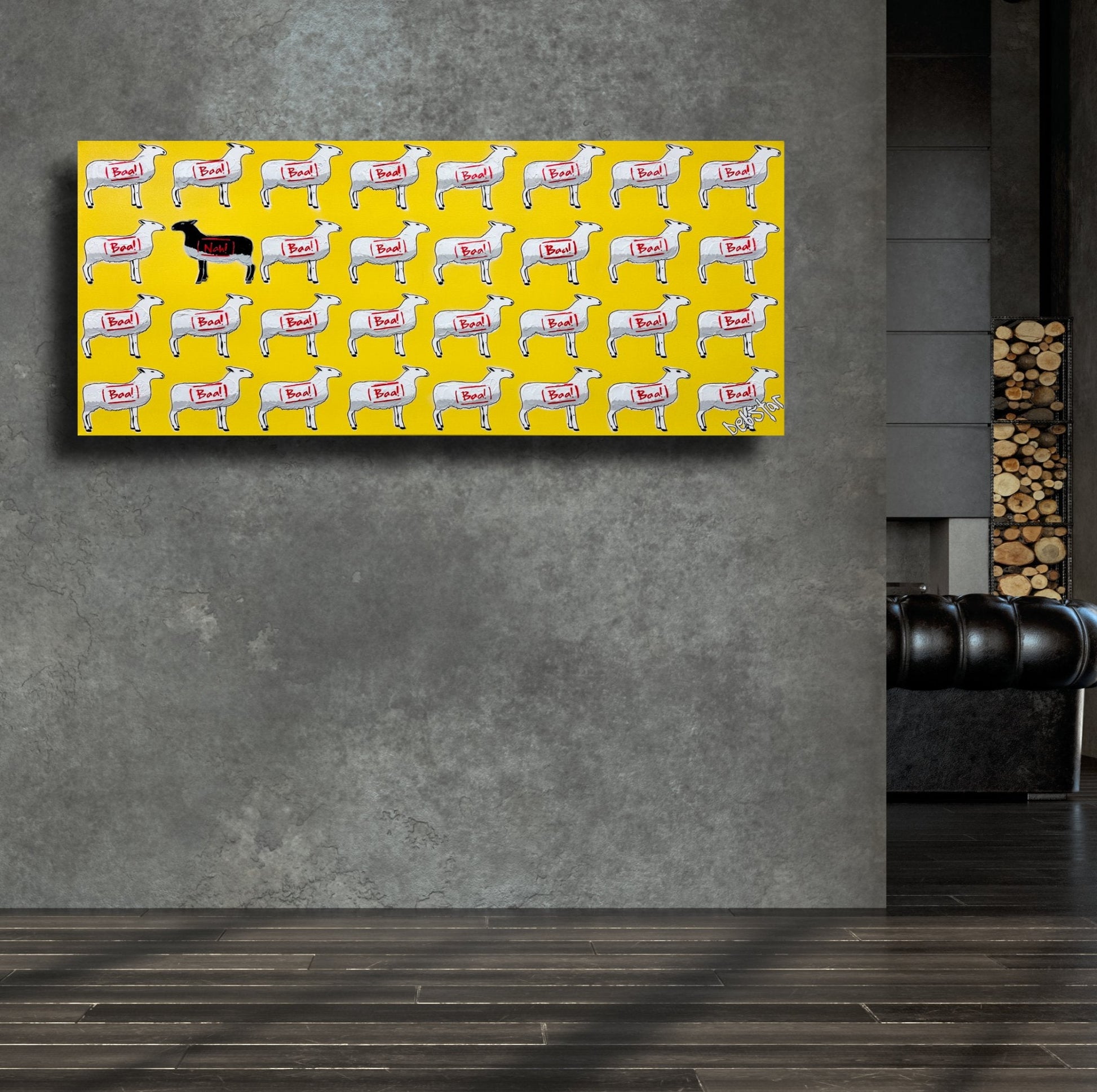 The Black Sheep - Yellow 122cm x 61cm - Gold Coast Gallery Of ArtDeborah Lang