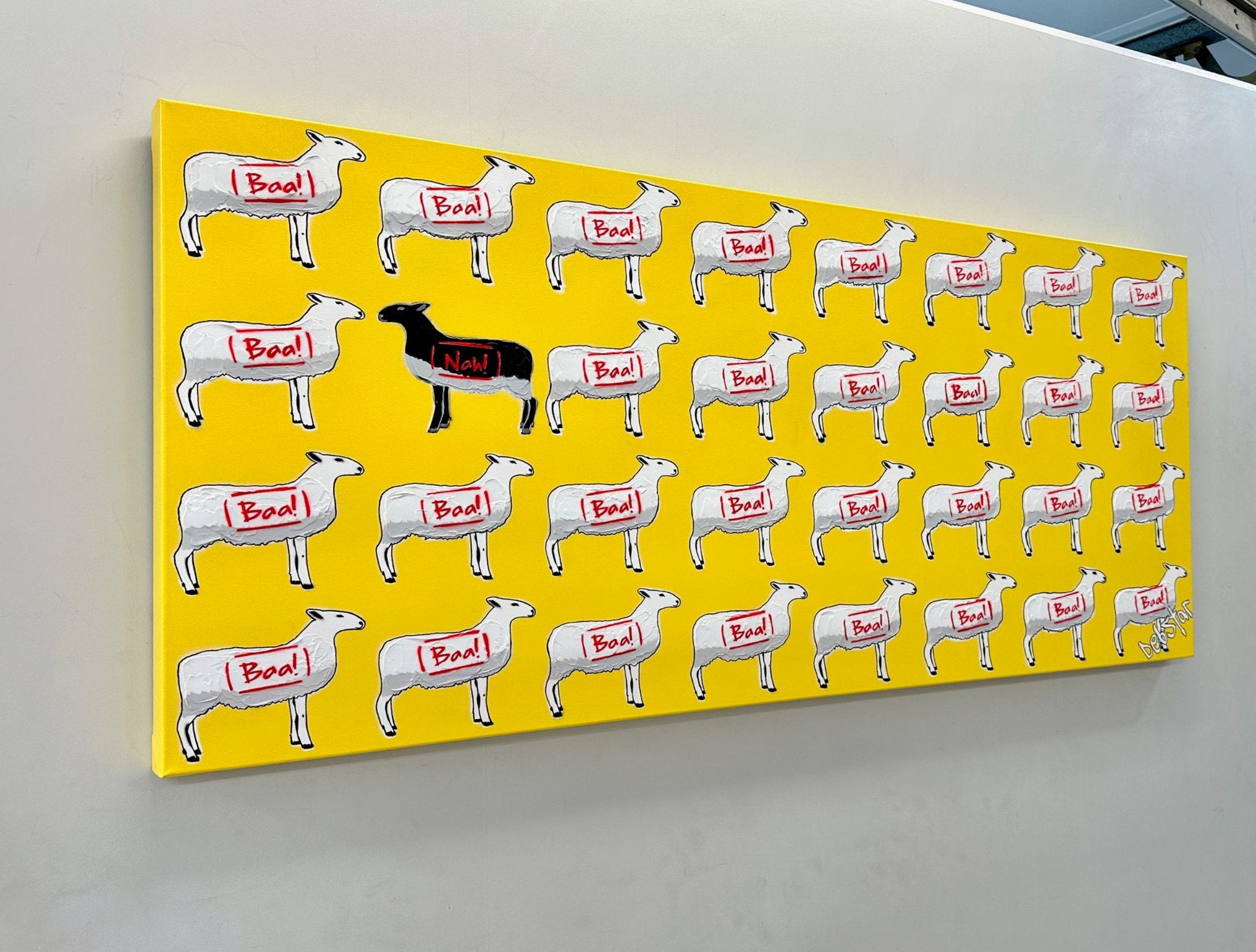 The Black Sheep - Yellow 122cm x 61cm - Gold Coast Gallery Of ArtDeborah Lang