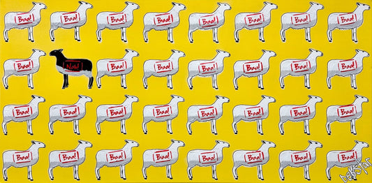 The Black Sheep - Yellow 122cm x 61cm - Gold Coast Gallery Of ArtDeborah Lang