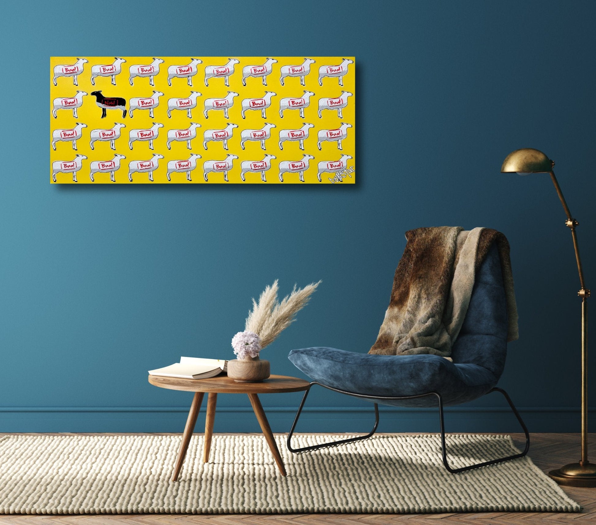 The Black Sheep - Yellow 122cm x 61cm - Gold Coast Gallery Of ArtDeborah Lang
