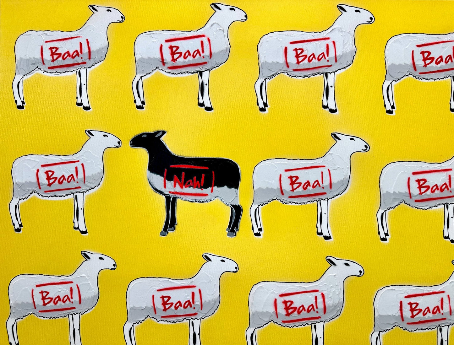 The Black Sheep Yellow 122cm x 91cm - Gold Coast Gallery Of ArtDeborah Lang