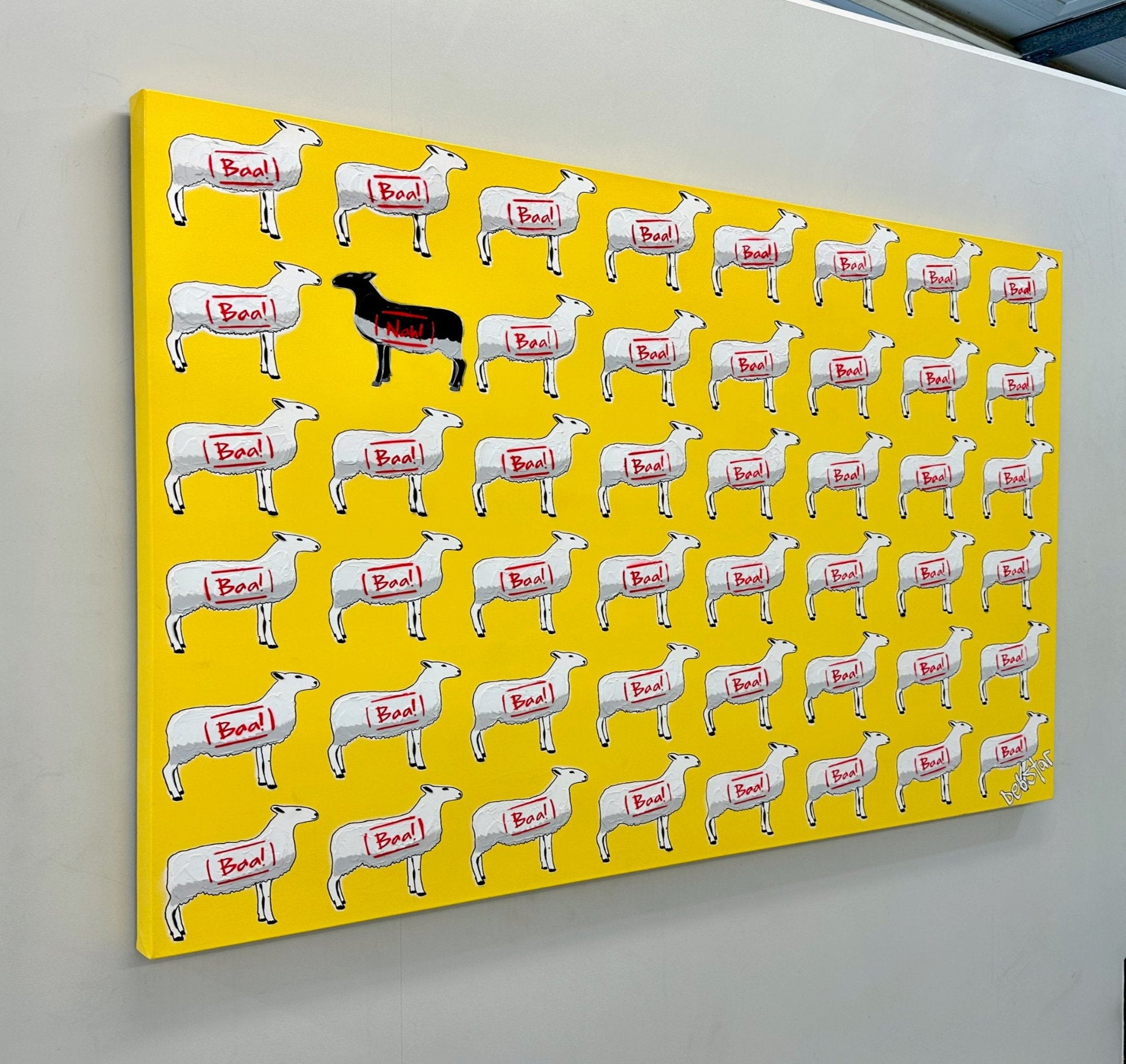 The Black Sheep Yellow 122cm x 91cm - Gold Coast Gallery Of ArtDeborah Lang