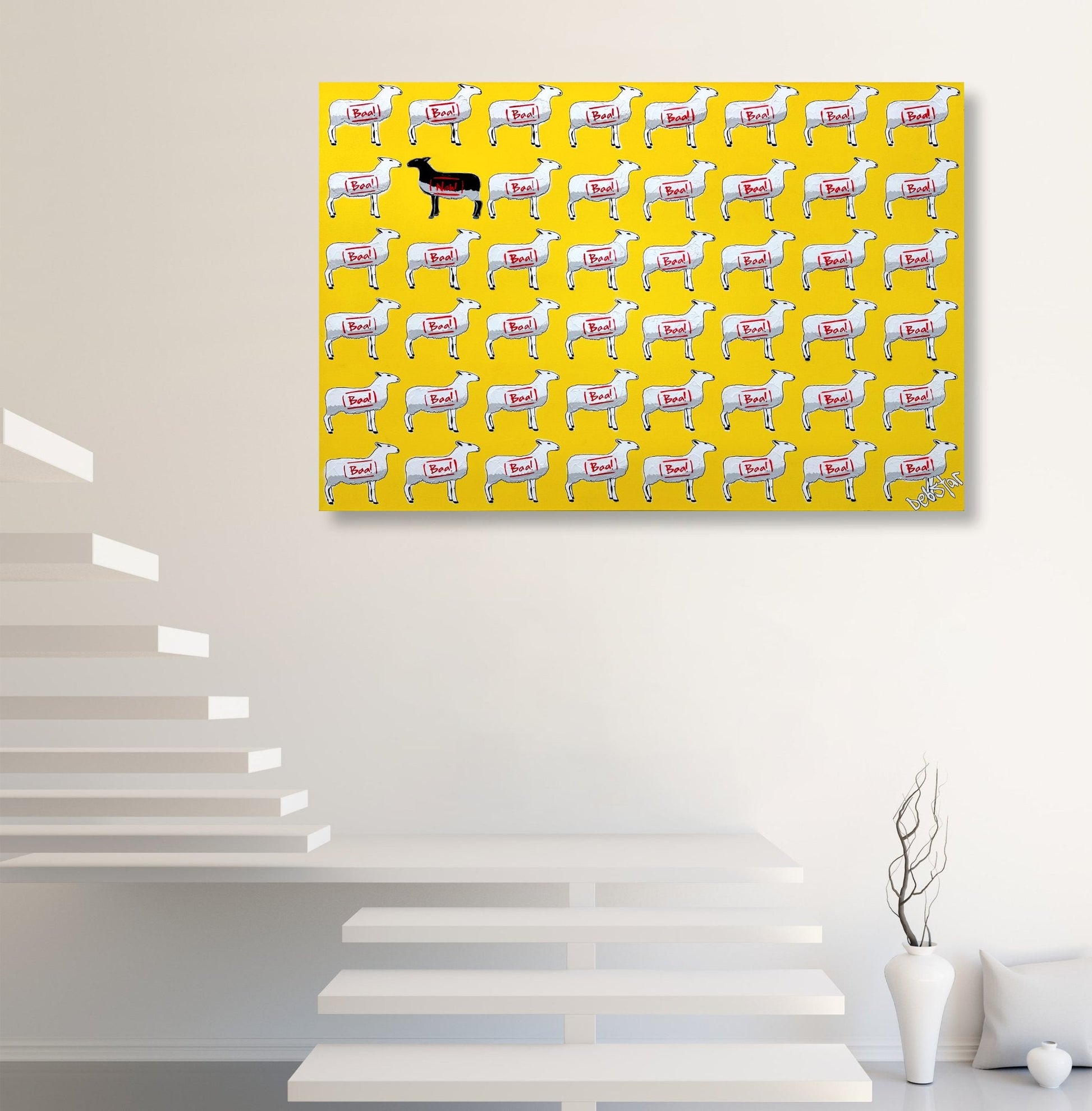 The Black Sheep Yellow 122cm x 91cm - Gold Coast Gallery Of ArtDeborah Lang