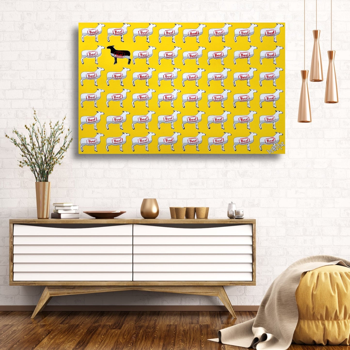 The Black Sheep Yellow 122cm x 91cm - Gold Coast Gallery Of ArtDeborah Lang