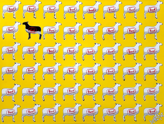 The Black Sheep Yellow 122cm x 91cm - Gold Coast Gallery Of ArtDeborah Lang