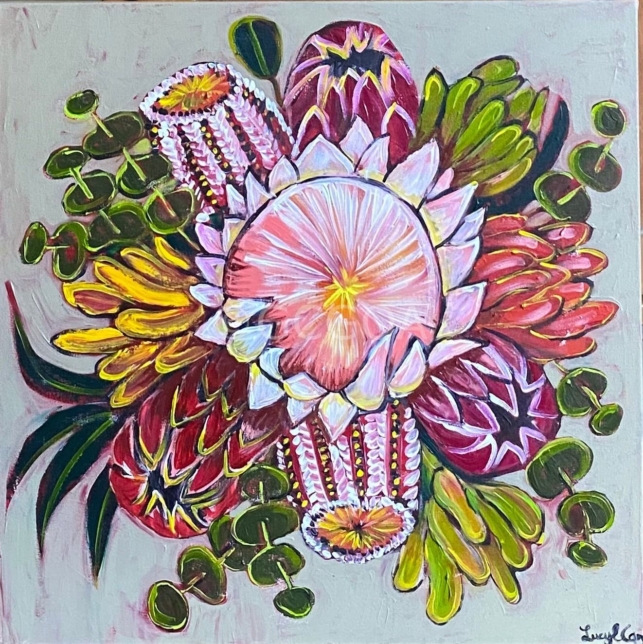 The Protea Bunch - Original Art - Gold Coast Gallery Of ArtLucy Car