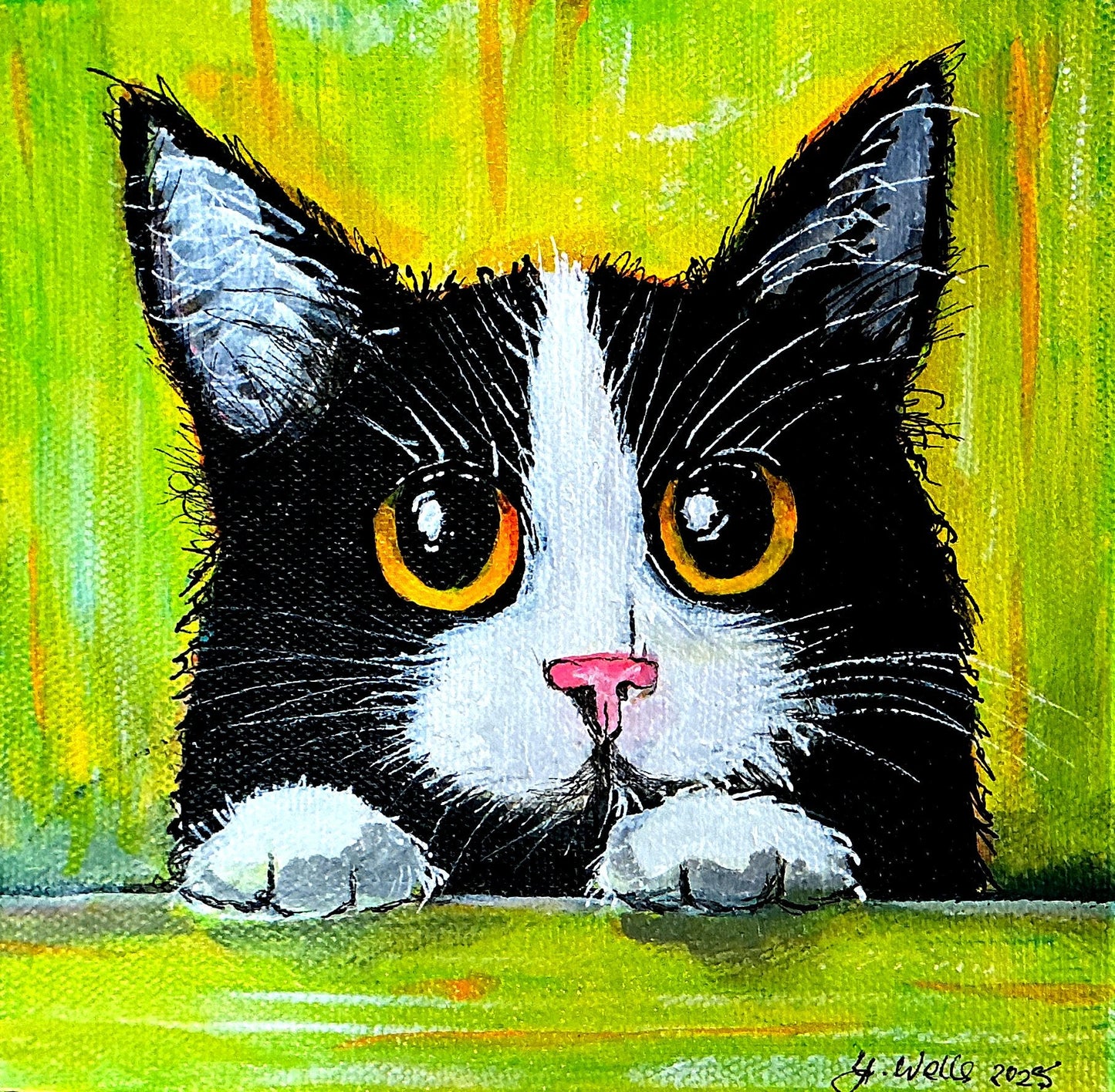 Tuxedo the cat - Gold Coast Gallery Of ArtYvonne Wells