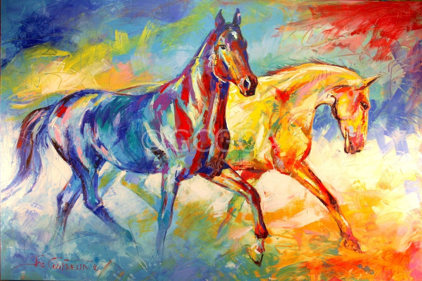Two Horses - Original Art - Gold Coast Gallery Of ArtJos Coufreur