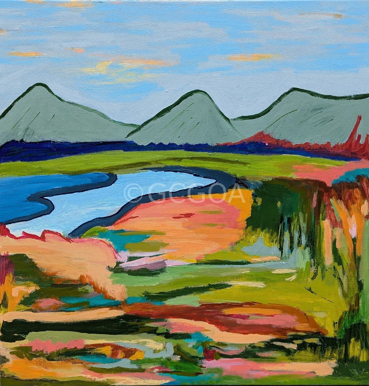 Vibrant Terrain - Original Art - Gold Coast Gallery Of ArtAlpana Rai