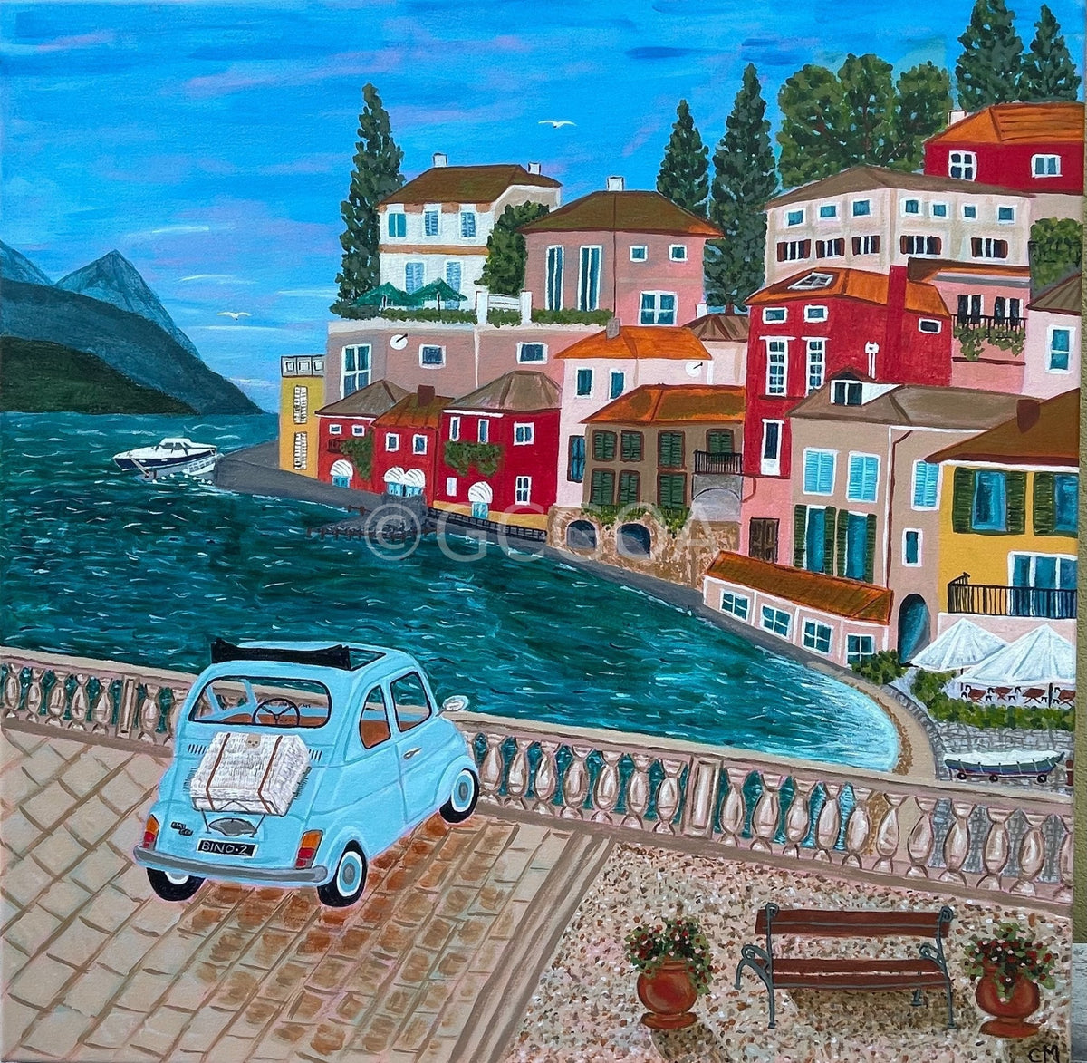 Vintage Ride to Lake Como - Gold Coast Gallery Of ArtCath Michael