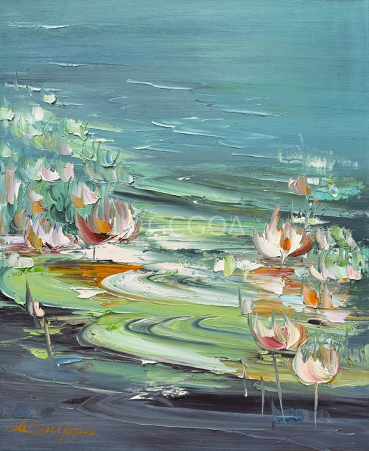 Water Lilies No 182 - Original Art - Gold Coast Gallery Of ArtLiliana Gigovic