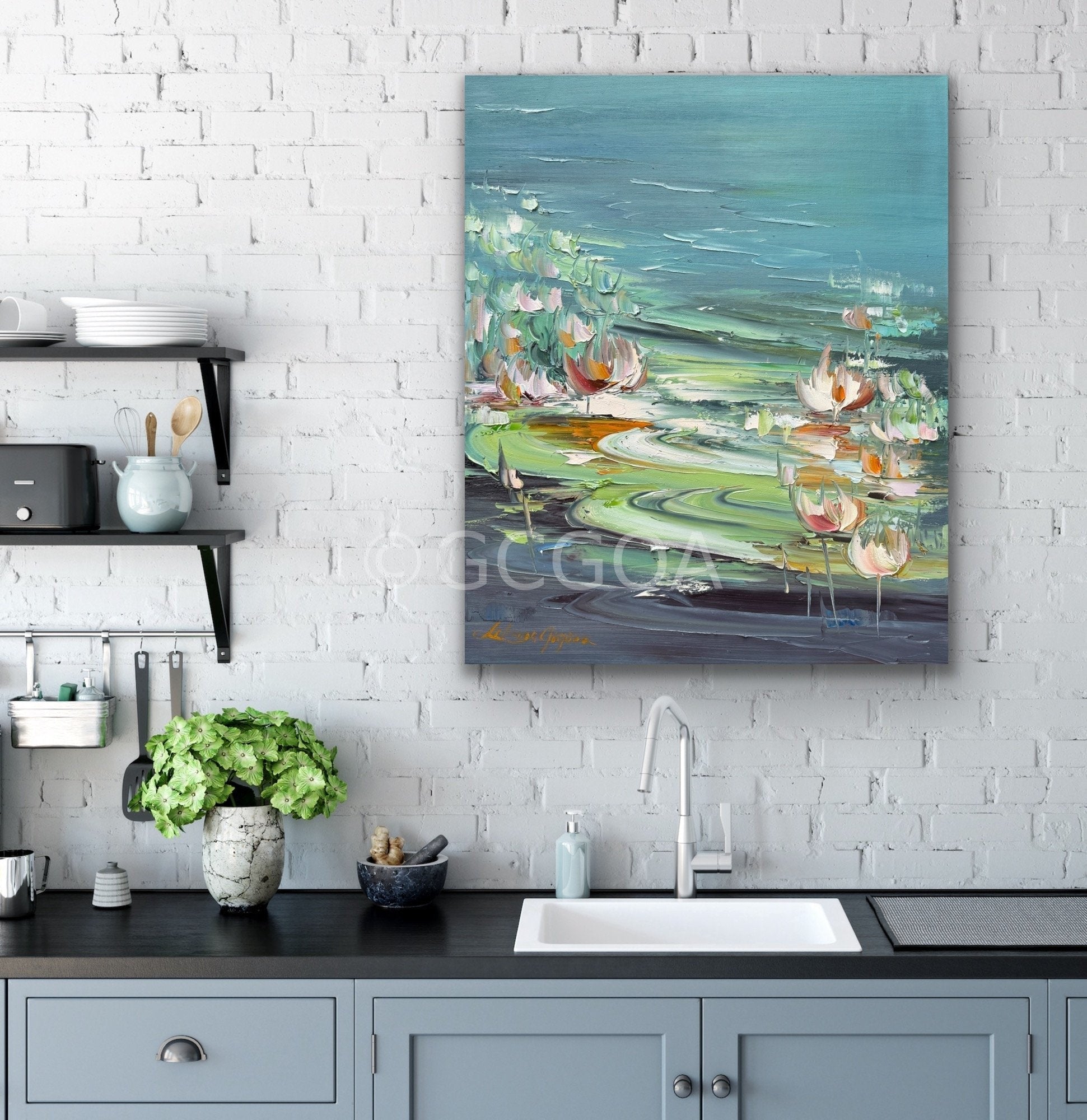 Water Lilies No 182 - Original Art - Gold Coast Gallery Of ArtLiliana Gigovic