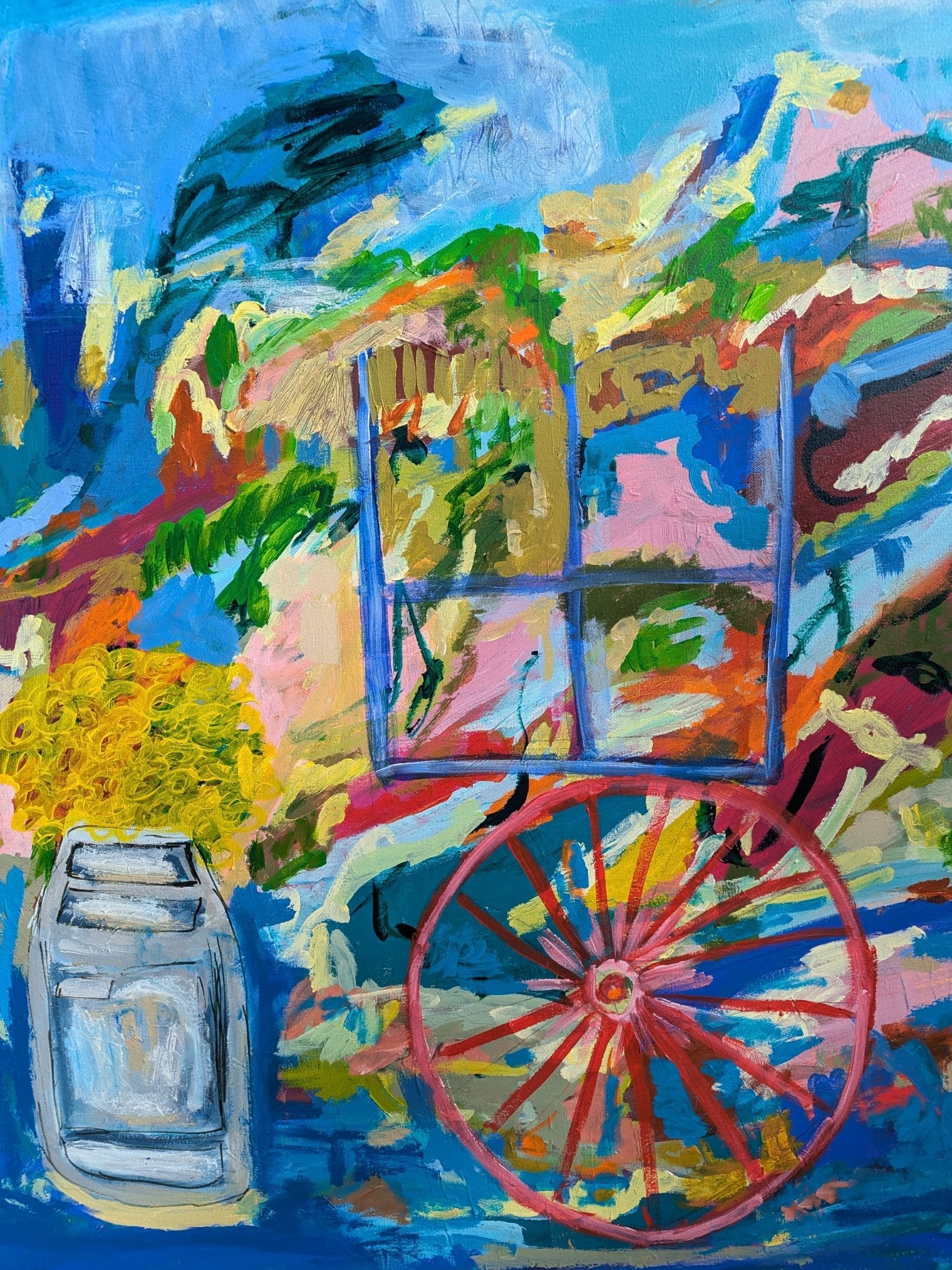 Wheels of Yesterday Blooms of Today - Gold Coast Gallery Of ArtAlpana Rai