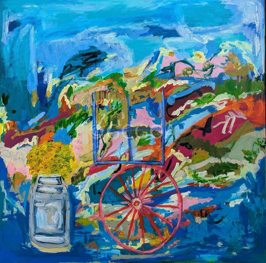 Wheels of Yesterday Blooms of Today - Gold Coast Gallery Of ArtAlpana Rai
