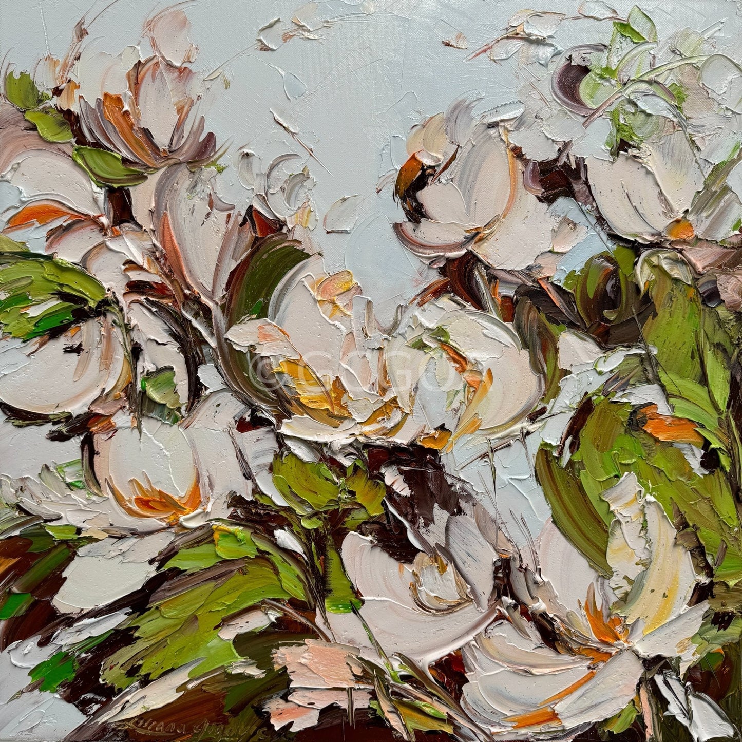 White Magnolia No 23 - Original Art - Gold Coast Gallery Of ArtLiliana Gigovic
