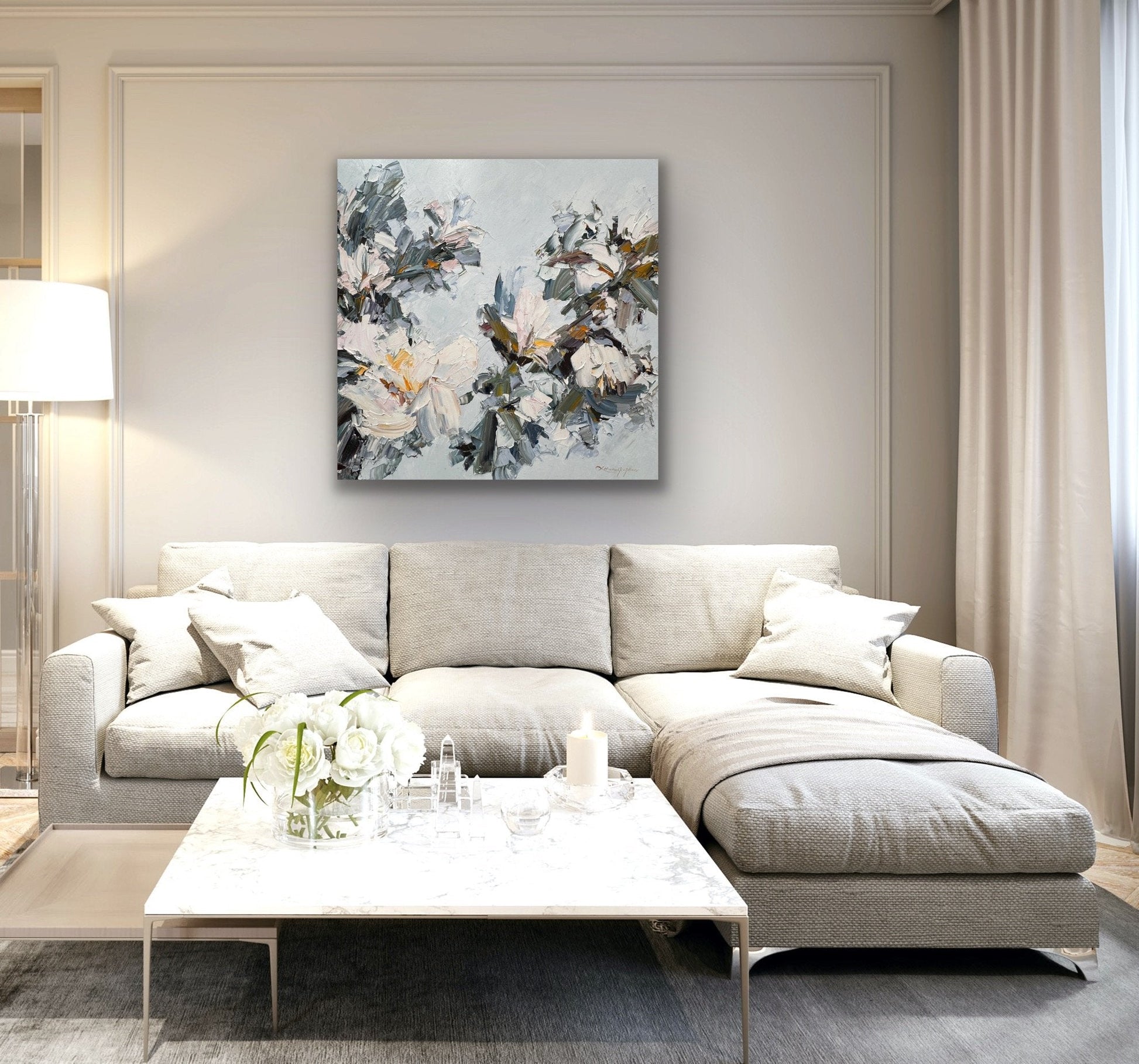 White magnolia No 26 - Original Art - Gold Coast Gallery Of ArtLiliana Gigovic
