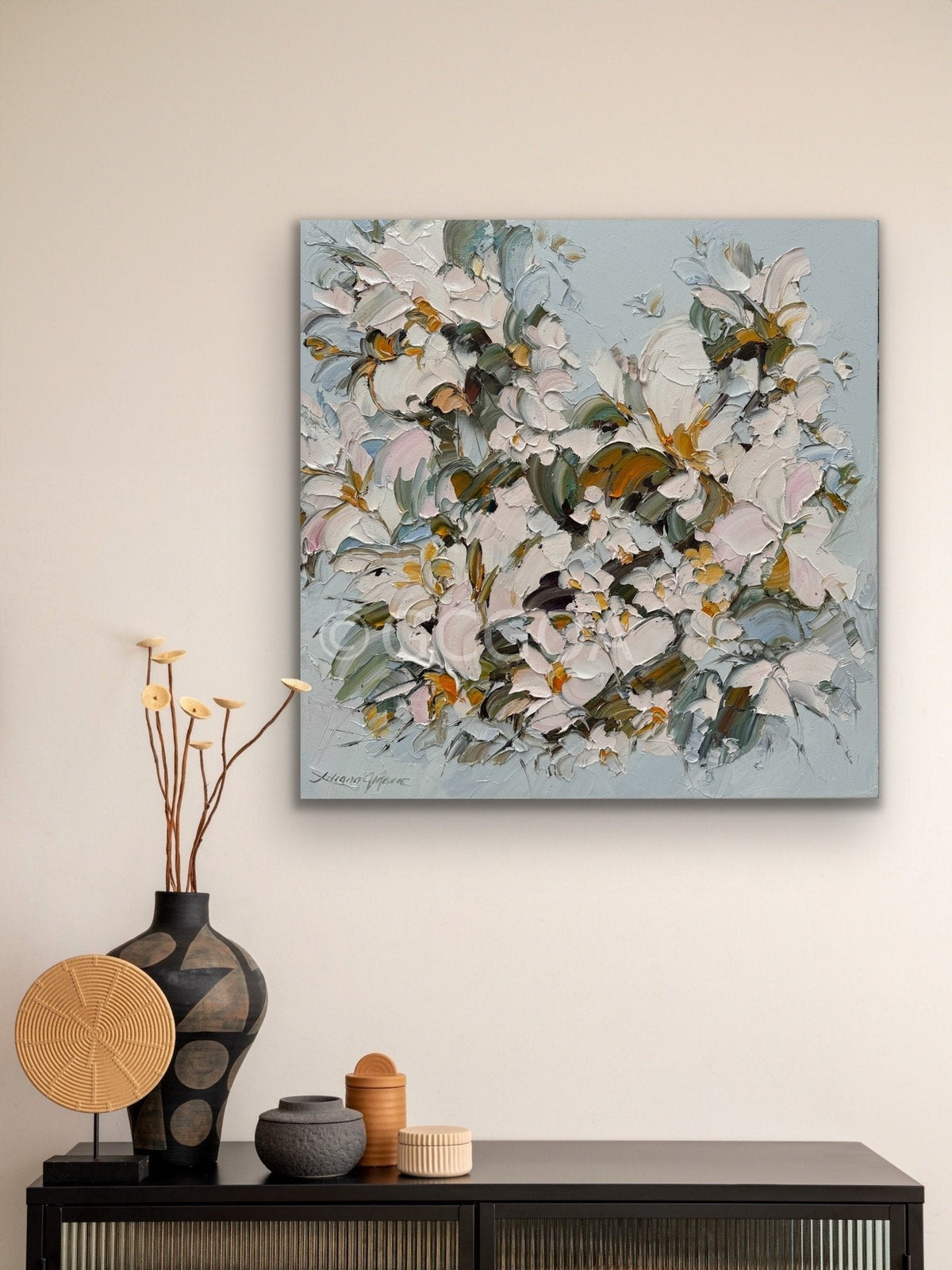 White Magnolia No 28 - Original Art - Gold Coast Gallery Of ArtLiliana Gigovic