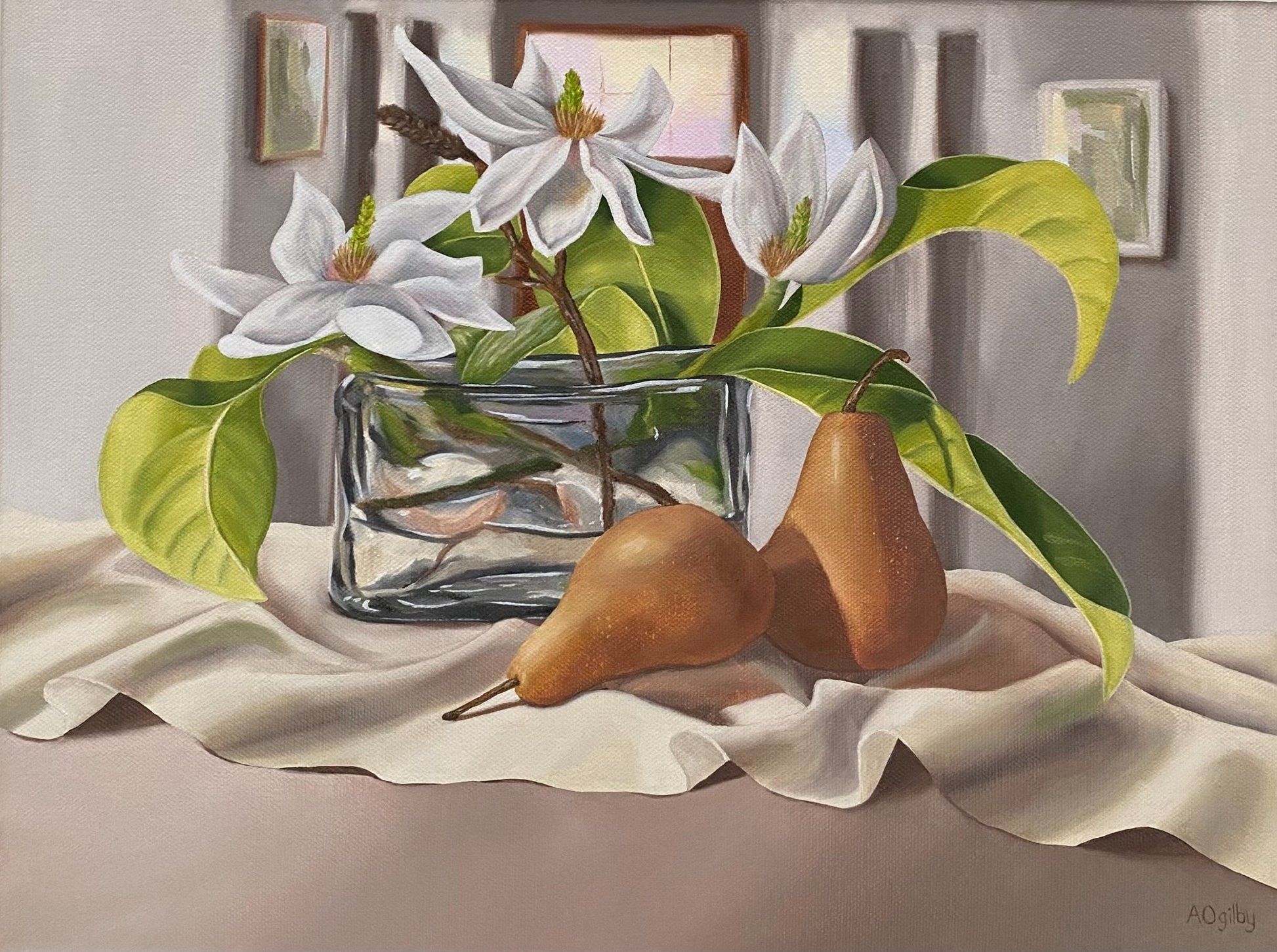 White Petals and Pears - Gold Coast Gallery Of ArtAmanda Ogilby