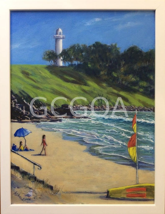 Yamba Main Beach and Lighthouse - Gold Coast Gallery Of ArtAnne Strambi