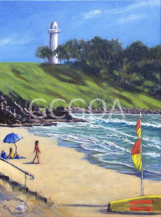 Yamba Main Beach and Lighthouse - Gold Coast Gallery Of ArtAnne Strambi