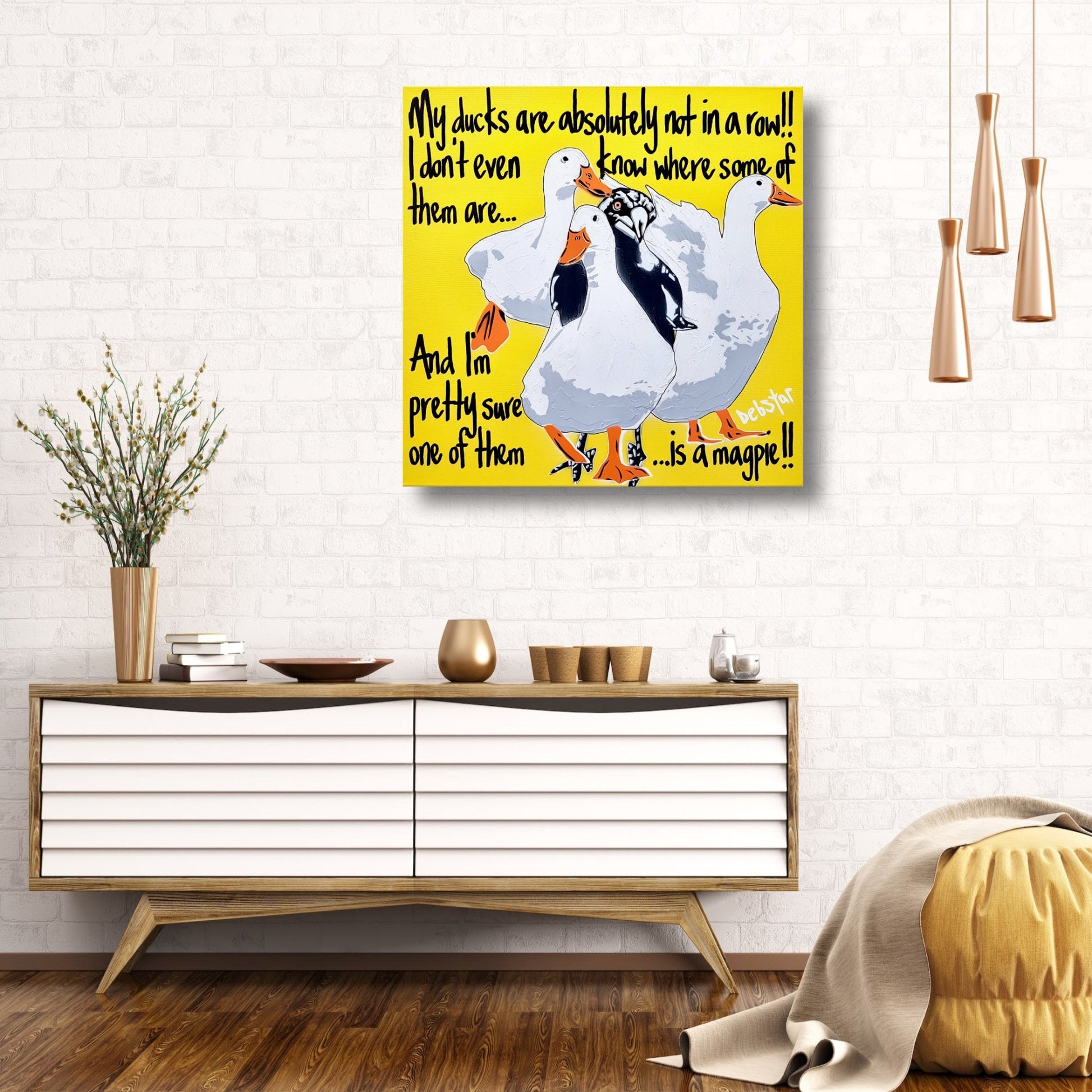 Yellow Ducks in a Row 2 - Gold Coast Gallery Of ArtDeborah Lang