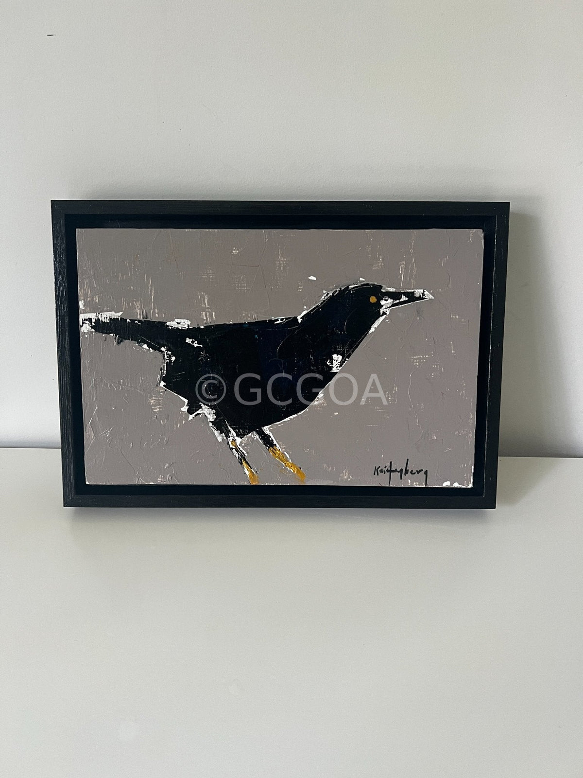Yellow Legged Blackbird - Original Art - Gold Coast Gallery Of ArtKai Hagberg