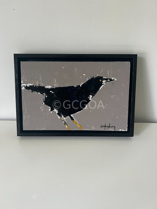 Yellow Legged Blackbird - Original Art - Gold Coast Gallery Of ArtKai Hagberg