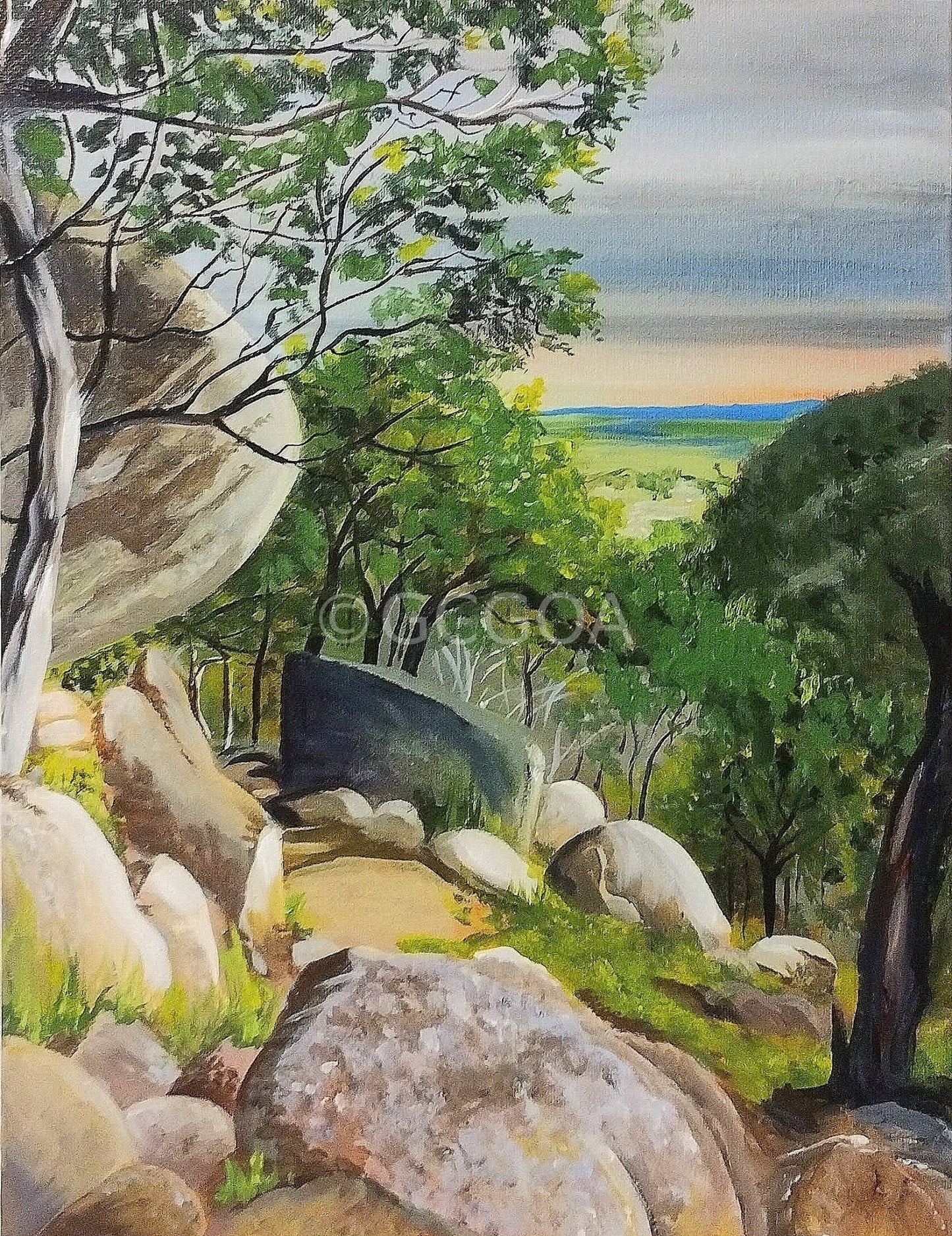 You Yangs Big mountain in the middle of a plain Victoria Australia - Gold Coast Gallery Of ArtYvonne Wells